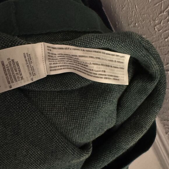 Mens Abercrombie & Fitch Size L Green White Argyle Sweater Polo EUC - Picture 4 of 4